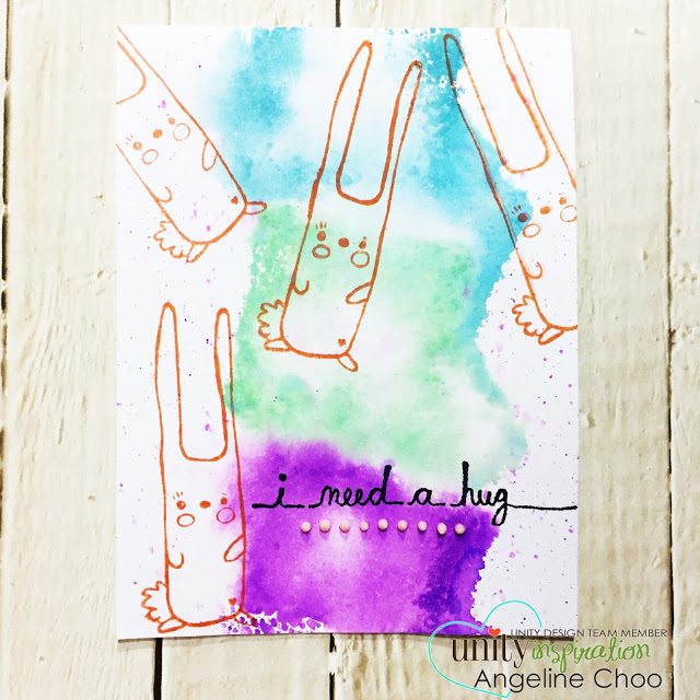 Unity Stamp Company: I need a HUG #unitystampco #scrappyscrappy #susanweckesser #stamp #stamping #card #cardmaking #timholtz #distressoxide #nuvodrop #tonicstudios #dttuesday
