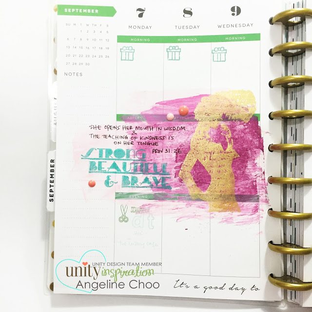 Unity Stamp Company blog: Inspiration Wednesday with Angeline #unitystampco #scrappyscrappy #smak #biblejournal #mambi #happyplanner #stamp