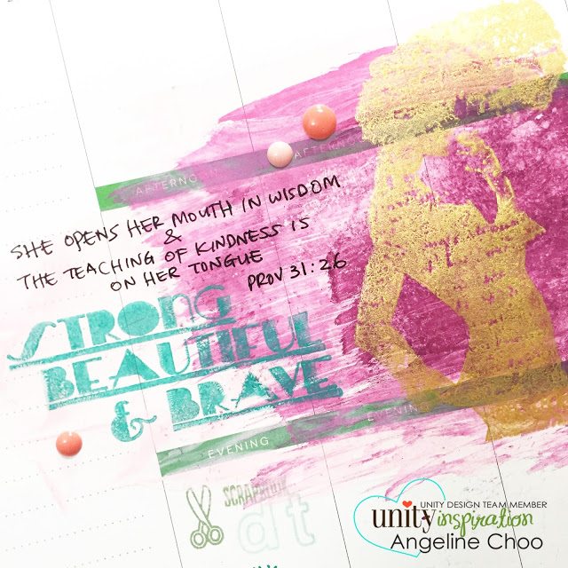 Unity Stamp Company blog: Inspiration Wednesday with Angeline #unitystampco #scrappyscrappy #smak #biblejournal #mambi #happyplanner #stamp