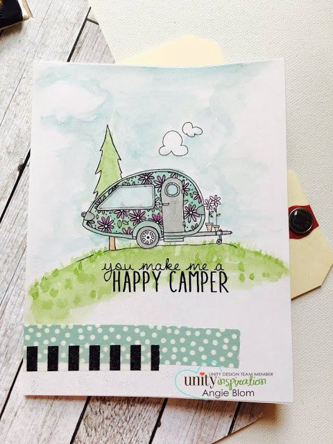 Unity Stamp Company: Stamp of the Week - Camper Bliss #unitystampco #sotw #campervan #camperbliss #motorhome #card #cardmaking #papercraft 