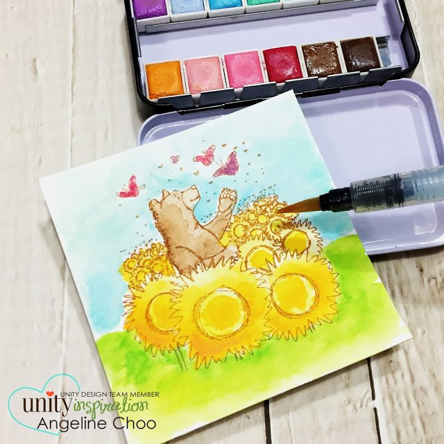 Unity Stamp: Inspiration Wednesday with Angeline #unitystampco #scrappyscrappy #phyllisharris #watercolor #card #cardmaking #papercraft