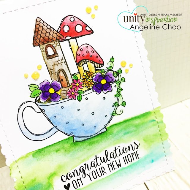 Unity Stamp: KOTM Monday with Angeline #unitystampco #scrappyscrappy #kom #kitofthemonth #congratulationscard #card #cardmaking #papercraft #scrapbook #craft #watercolor #katscrappiness #gansaitambi #nuvodrops