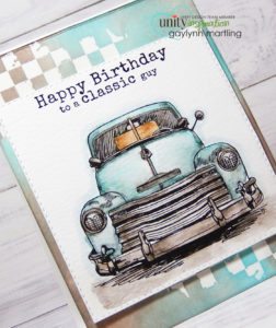 Watercolor with Distress Markers ~ Masculine Truck Card - Unity Blog