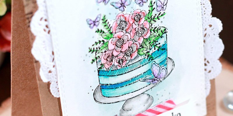 A beautiful birthday card using watercolor markers