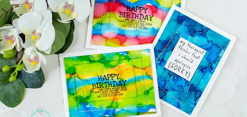 Layered Alcohol Background Sentiment Cards