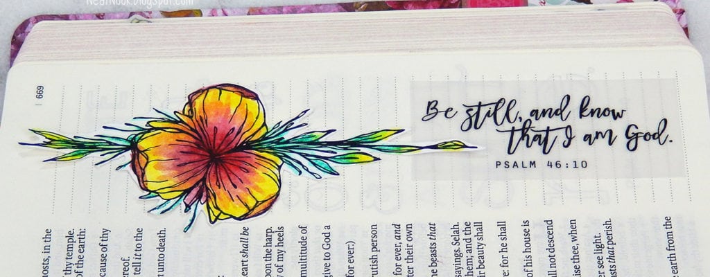 Floral watercolor with Inktense Pencils ~ Bible journaling