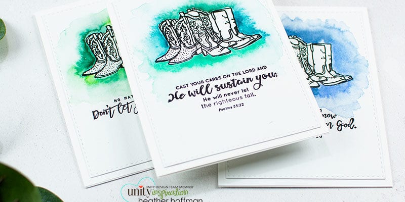 Watercolor Outline Boot Cards
