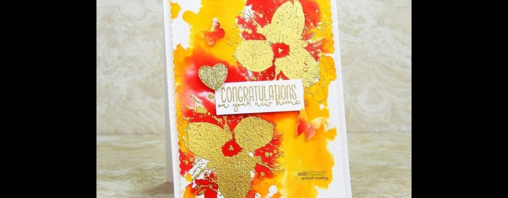 Unity Quick Tip: Vibrant Card with Gold Embossing + Spray Ink Watercolor