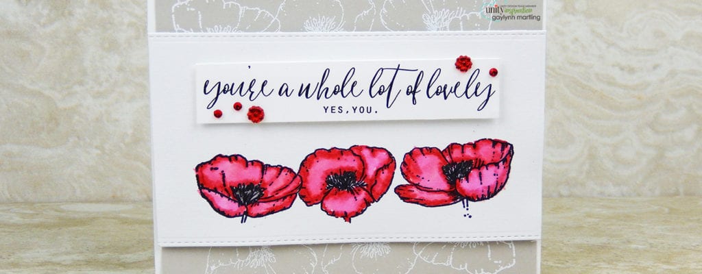Poppy flowers card with distress marker watercolor.