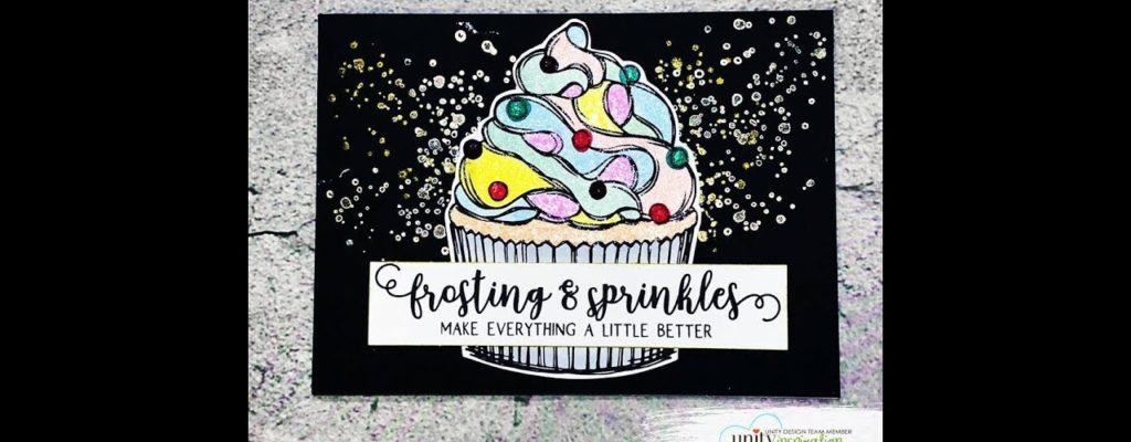 Unity Quick Tip: Stamped Splatter Background + Glittery Cupcake