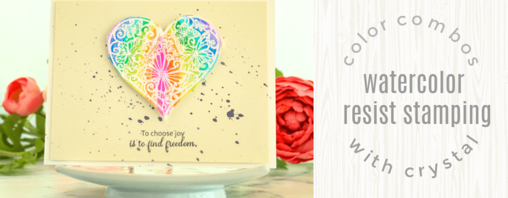 Watercolor Resist Stamping | Color Combos with Crystal