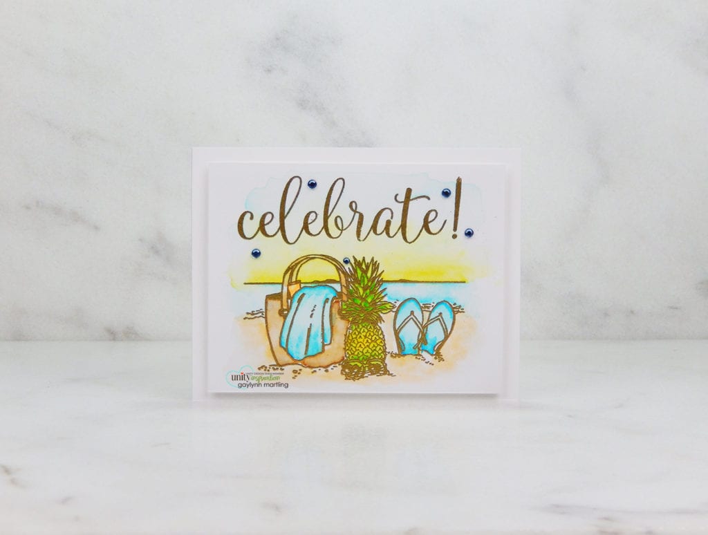 Pastel Beach Card With Watercolor Markers And Stamps Unity Blog   C774NTB Celebrate Tropical Beach Watercolor Card 1 Udtwm 1024x774 