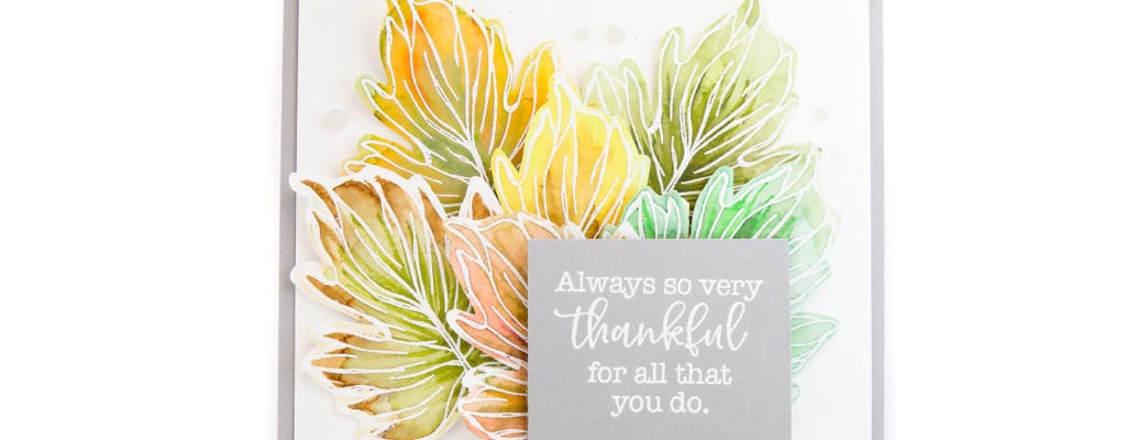 Watercolor Resist | Thank you card with Fall Inspired Colors