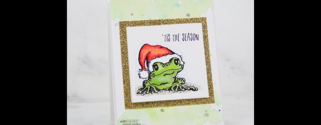 Unity Quick Tip: Holiday Frog Card with Copic Markers + Watercolor Background