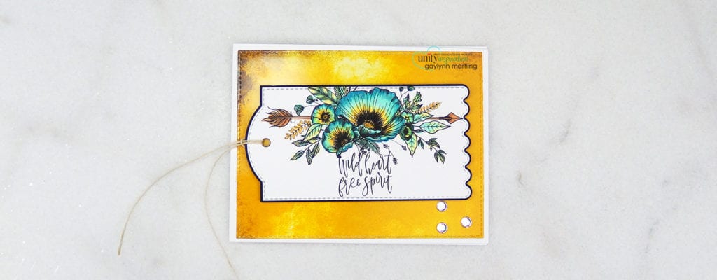 Floral tag card, Copic markers and Uniquely Unity.