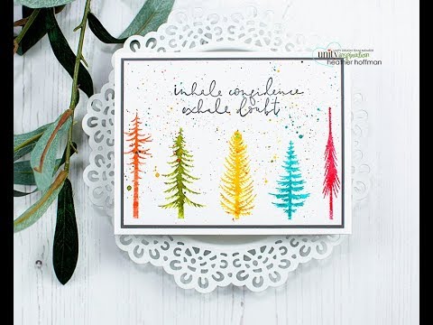 Unity Quick Tip: Vibrant Distress Ink Row of Trees Stamping