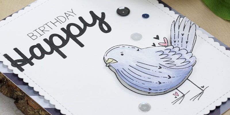 Sweet Little Blue Bird Card | Simple Watercolor on Cardstock