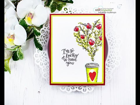 Unity Quick Tip: Floral Heart Coffee Card + Simple Copic Coloring