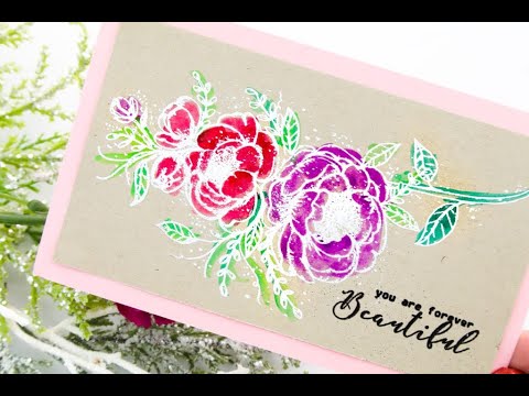 Unity Quick Tip: Heat Embossed Florals + Watercolor on Kraft