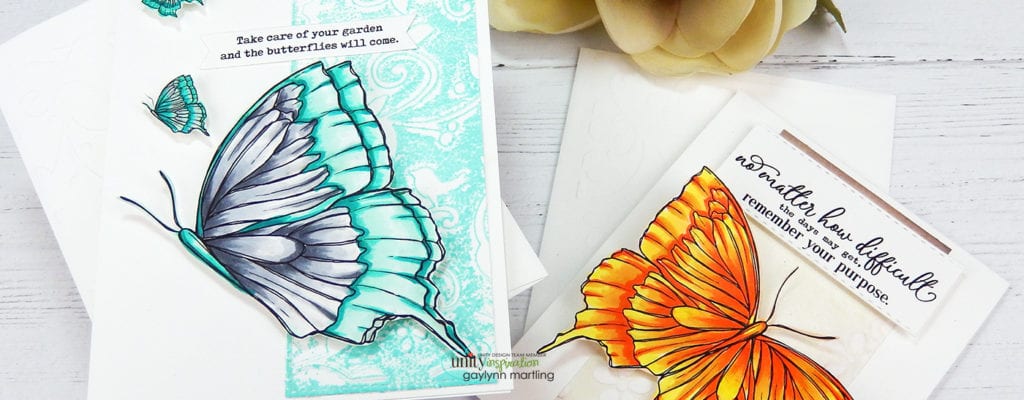 2 Butterfly Cards Using Embossing Folders and Ink + Video