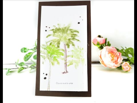 Unity Quick Tip: Palm Tree Card + Stamping with Zig Clean Color Markers