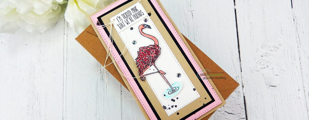 3 Slim Card Base & Envelope Size Examples + Flamingo