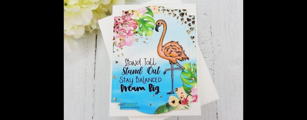 Unity Quick Tip: Tropical Flamingo Card + Foiled Accents with NO heat