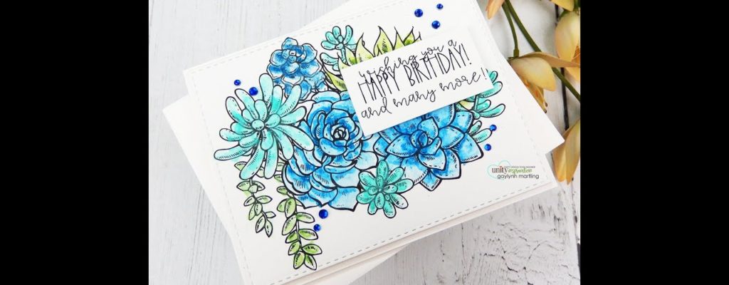 Unity Quick Tip: Watercolor Succulent Birthday Card