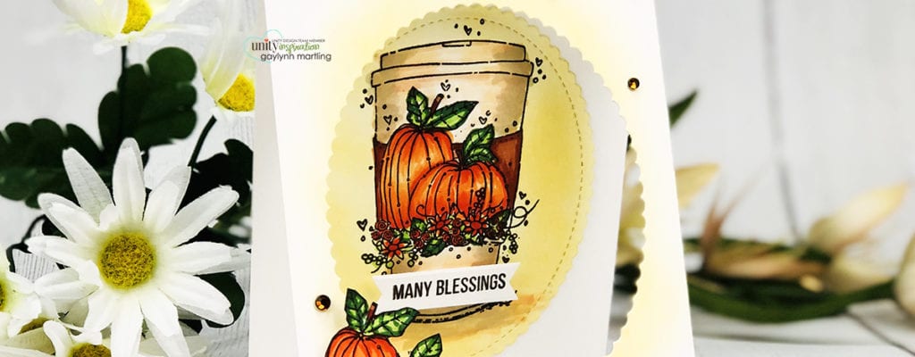Pumpkin mug window card + Copic marker tutorial