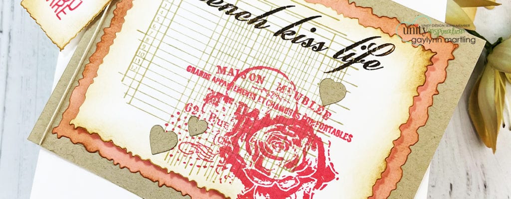 French rose vintage card stamping ~ tutorial