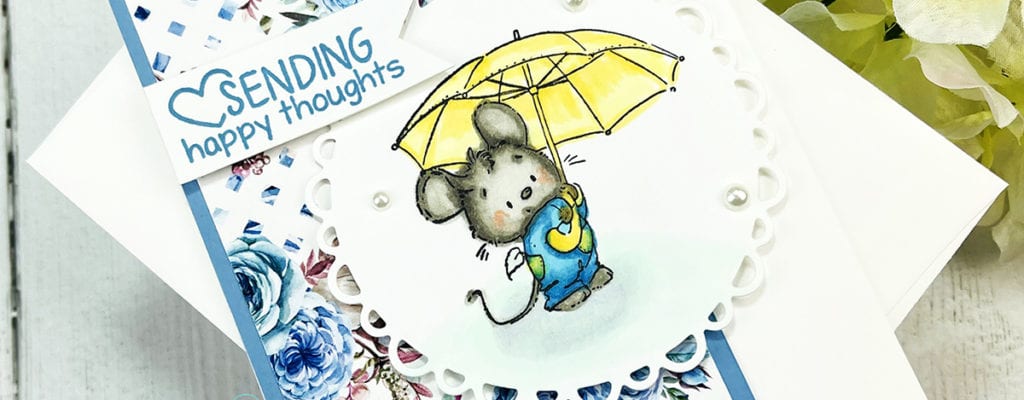 Easy card making tutorial ~ Mouse stamping, paper, markers