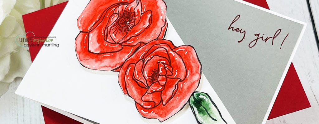 Slanted diagonal hand cut card tutorial + watercolor flowers