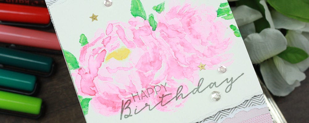 Easy Watercolor Flowers Using the Birthday Blooms Layering Stencil