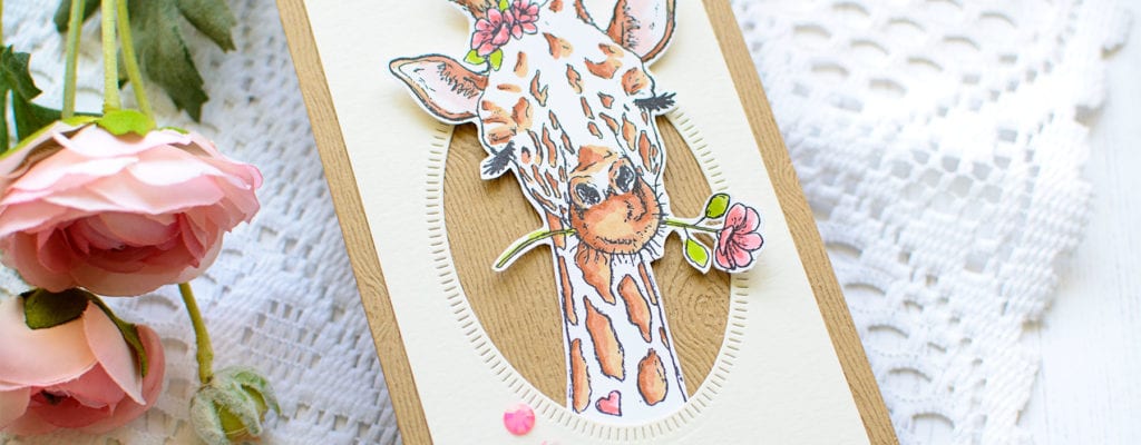 Peekaboo Giraffe Slimline Card