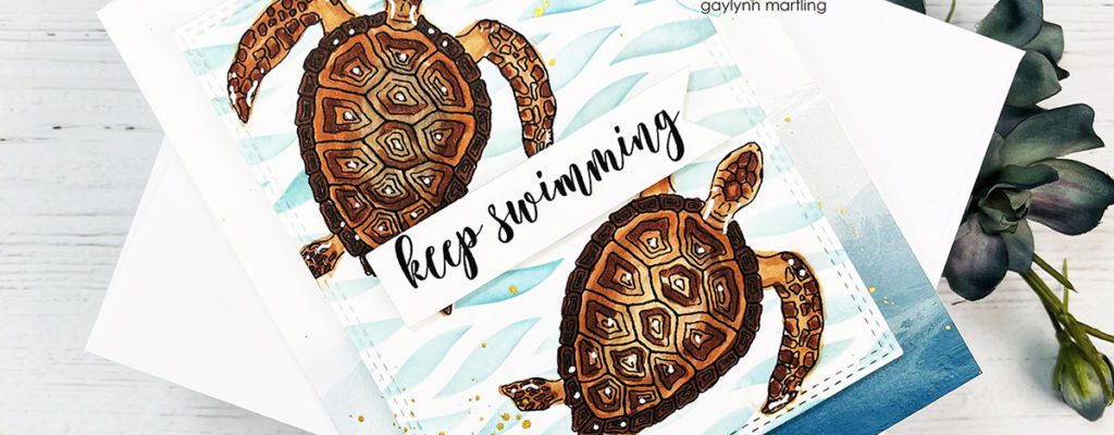 Sea turtle masking + pretty paper ~ card tutorial