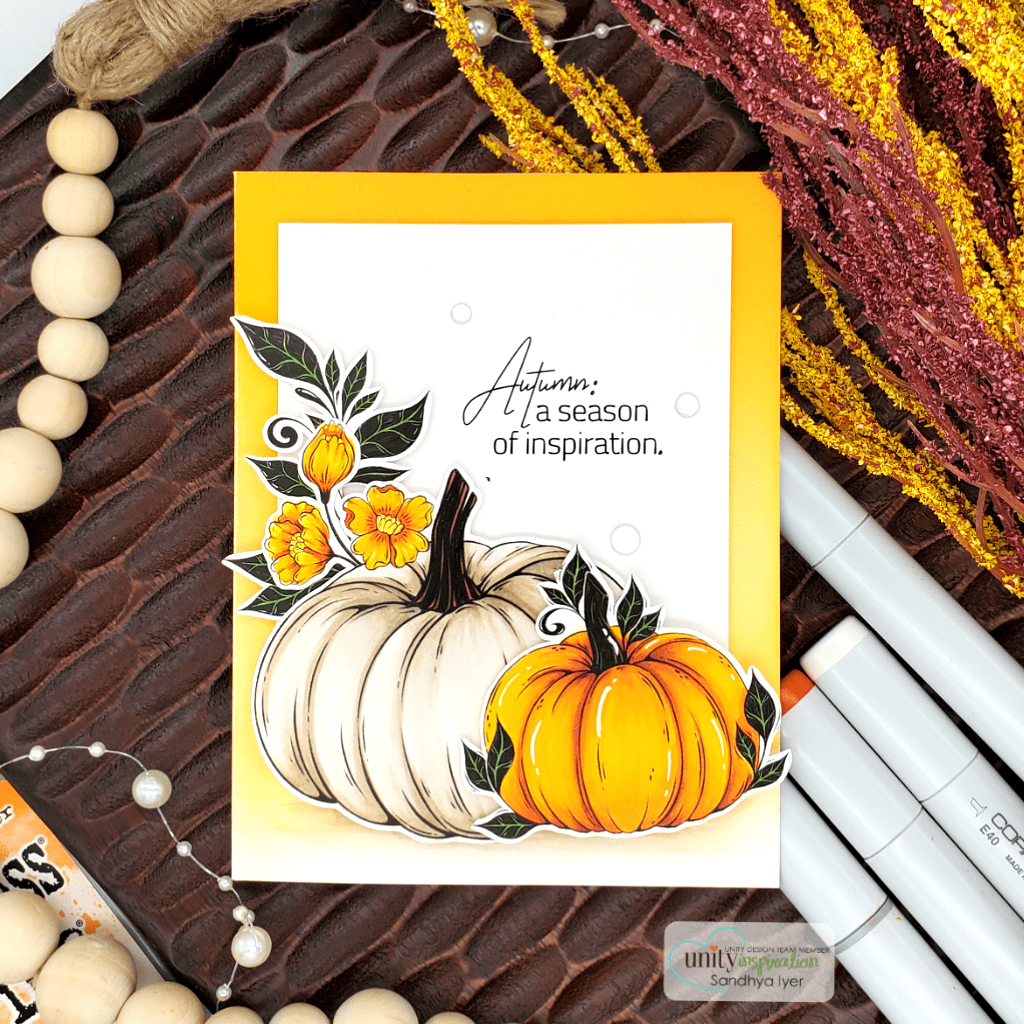 Fall Card with Copic-Colored Pumpkins