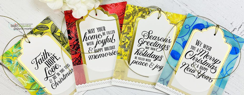 4 Foiled Holiday Pocket Gift Tag Cards ~ Card Tutorial