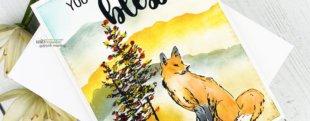 Autumn mountain fox scene card & stencil tutorial