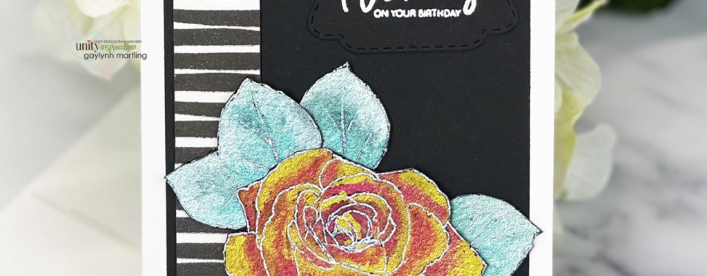 Finetec pearlescent colours watercolor on black watercolor paper ~ rose  stamping. - Unity Blog