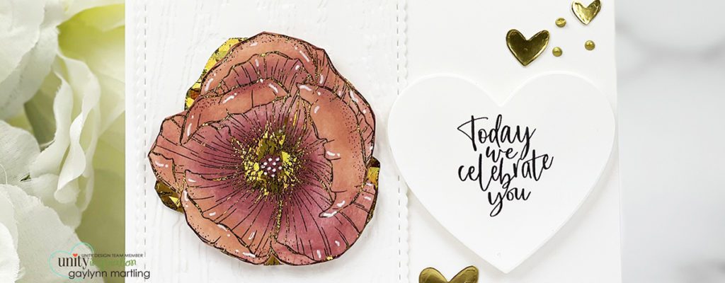 Happy day poppies celebration gold foil CAS card tutorial