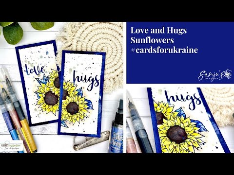 Unity Quick Tip: Watercolor Sunflowers -2 cards 1 stamped image