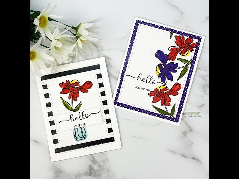 Unity Quick Tip: No Coloring Cards with Abstract Layered Stamped Florals