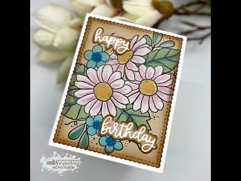 Unity Quick Tip: Layering Daisy Stencils with Distress Oxides on Kraft