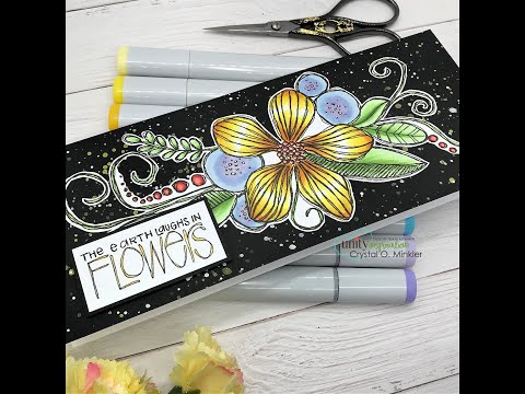 Unity Quick Tip: Whimsical Floral Slimline Card with Copic Markers