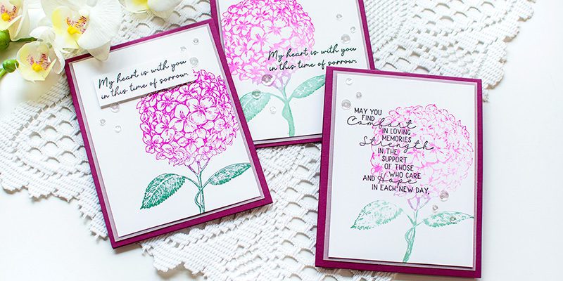 Triple Stamping with Water – Sympathy Card Trio