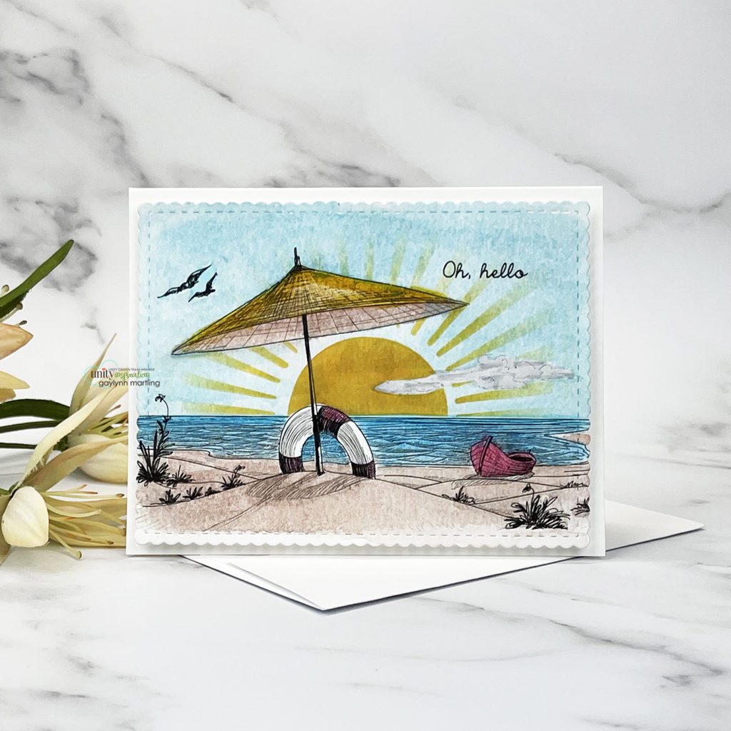 Water soluble oil pastels ~ watercolor beach card - Unity Blog