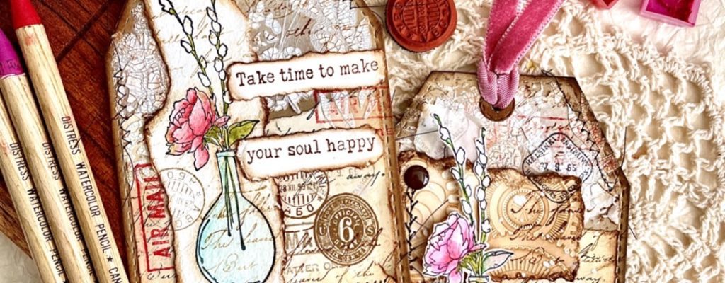 A Pair of Mixed Media Tags with Soul Mail