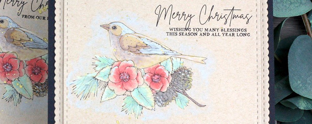 Watercoloring on Kraft with Merriest Wishes Darling