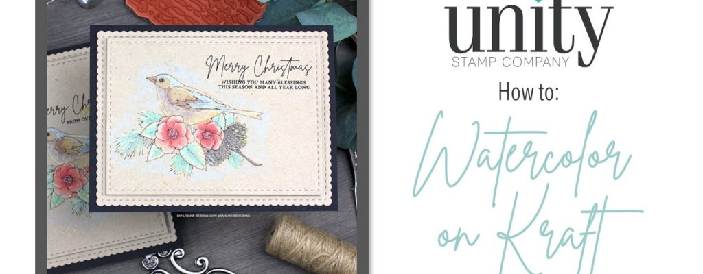 Unity Quick Tip: Watercoloring on Kraft Christmas Card