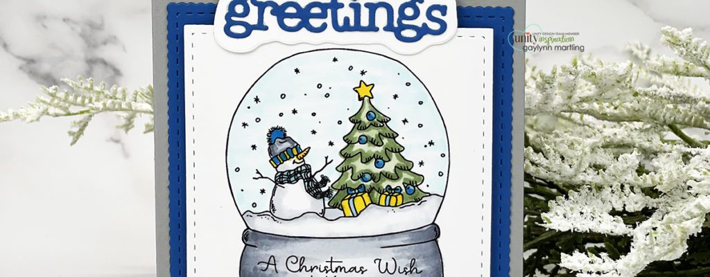 Snow Globe Christmas Card ~ Copics & Square Dies